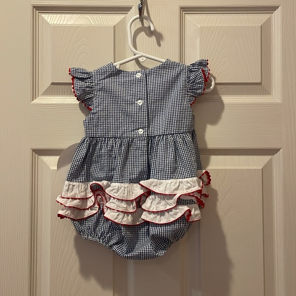 Southern Smocked Company Baby Girl Bubble 9 months Blue/White Gingham New w/Tags - Picture 2 of 4